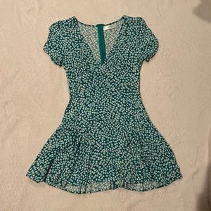 Hello Molly Green Floral Mini Dress